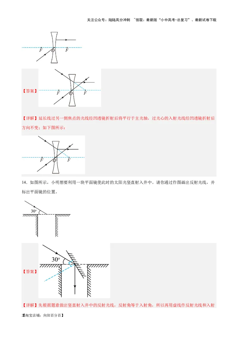 专题28光路作图专题（解析版）_02中考总复习（2026版更新中）_04-物理-中考总复习_2024年中考复习资料_一轮复习_完备战2024年中考物理一轮复习考点帮（全国通用）
