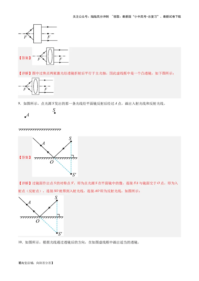 专题28光路作图专题（解析版）_02中考总复习（2026版更新中）_04-物理-中考总复习_2024年中考复习资料_一轮复习_完备战2024年中考物理一轮复习考点帮（全国通用）