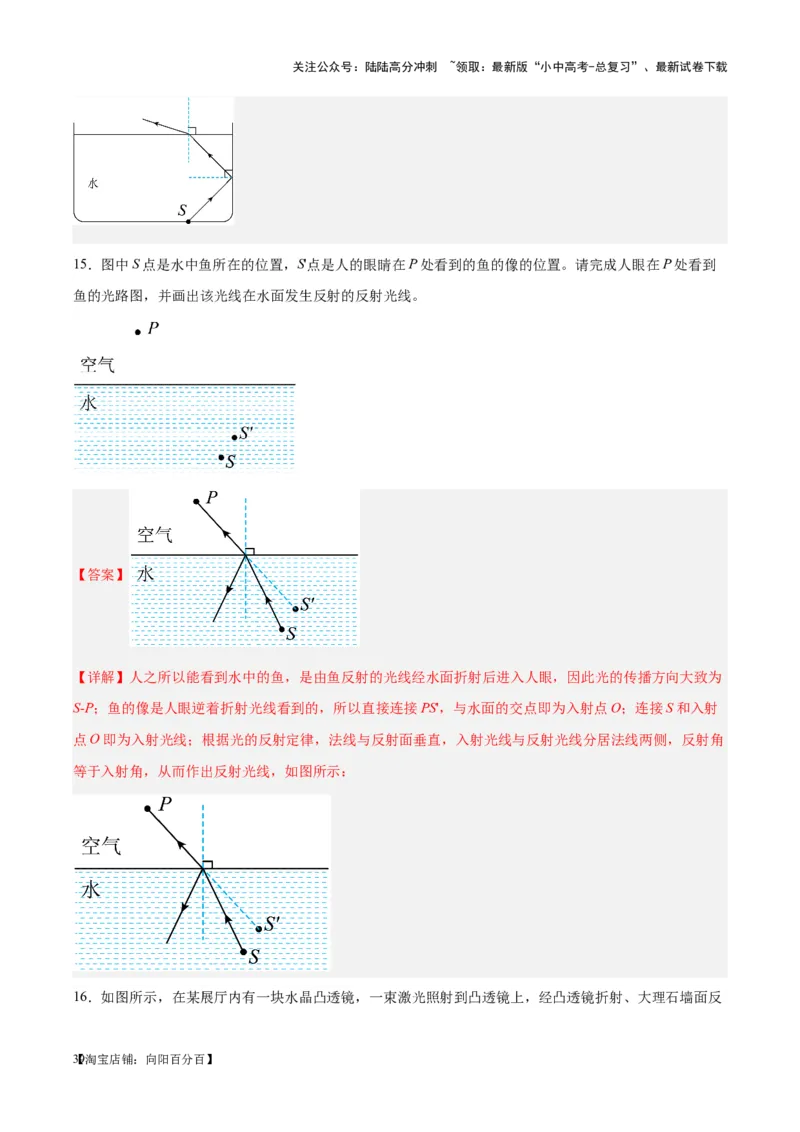 专题28光路作图专题（解析版）_02中考总复习（2026版更新中）_04-物理-中考总复习_2024年中考复习资料_一轮复习_完备战2024年中考物理一轮复习考点帮（全国通用）