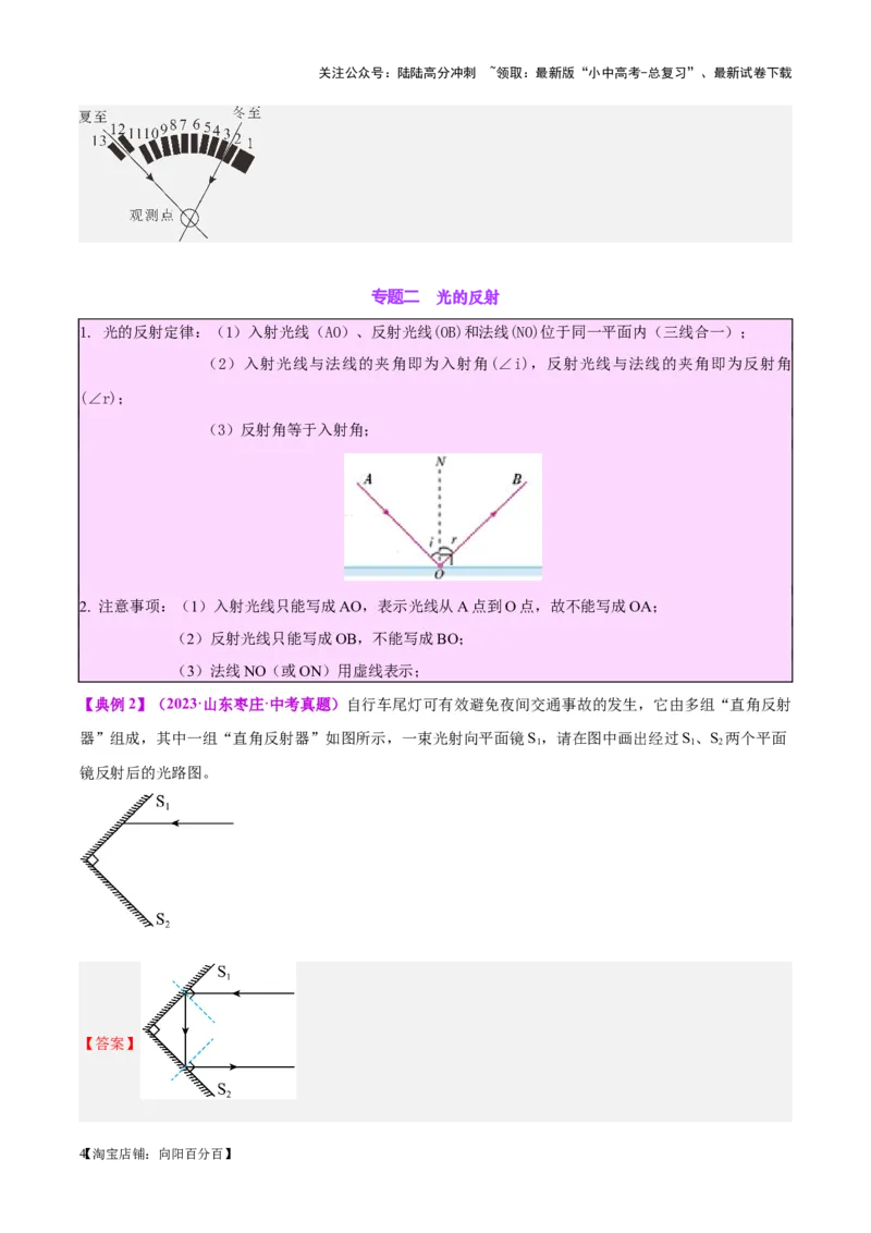 专题28光路作图专题（解析版）_02中考总复习（2026版更新中）_04-物理-中考总复习_2024年中考复习资料_一轮复习_完备战2024年中考物理一轮复习考点帮（全国通用）