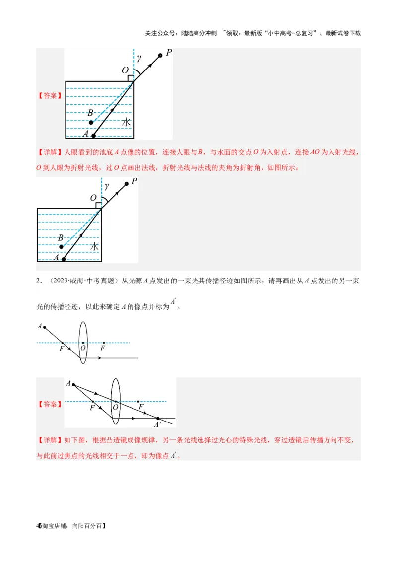 专题28光路作图专题（解析版）_02中考总复习（2026版更新中）_04-物理-中考总复习_2024年中考复习资料_一轮复习_完备战2024年中考物理一轮复习考点帮（全国通用）