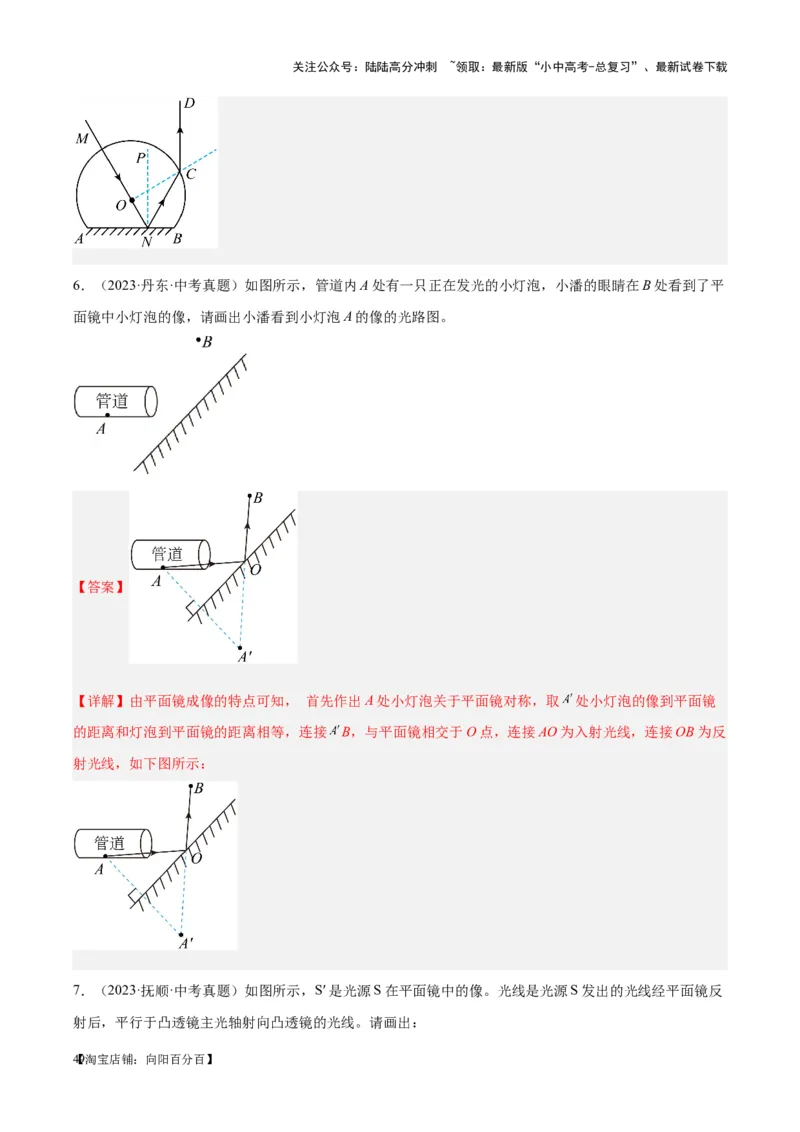 专题28光路作图专题（解析版）_02中考总复习（2026版更新中）_04-物理-中考总复习_2024年中考复习资料_一轮复习_完备战2024年中考物理一轮复习考点帮（全国通用）
