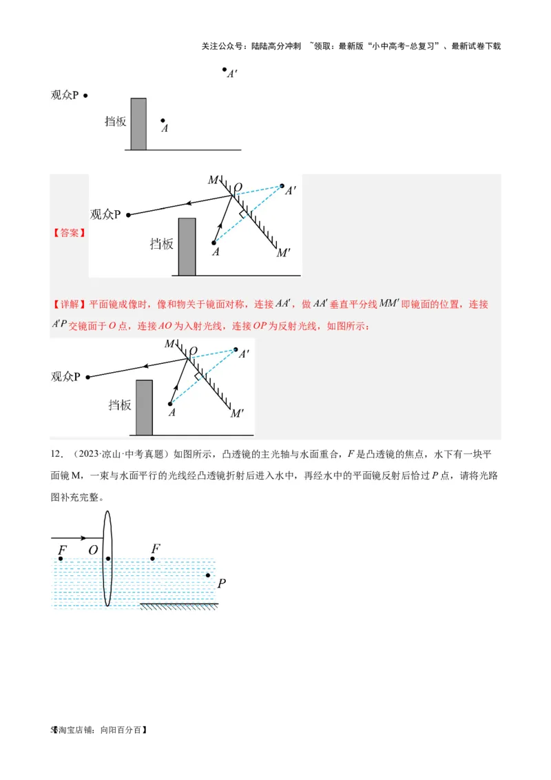 专题28光路作图专题（解析版）_02中考总复习（2026版更新中）_04-物理-中考总复习_2024年中考复习资料_一轮复习_完备战2024年中考物理一轮复习考点帮（全国通用）