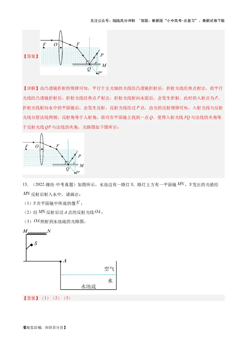 专题28光路作图专题（解析版）_02中考总复习（2026版更新中）_04-物理-中考总复习_2024年中考复习资料_一轮复习_完备战2024年中考物理一轮复习考点帮（全国通用）
