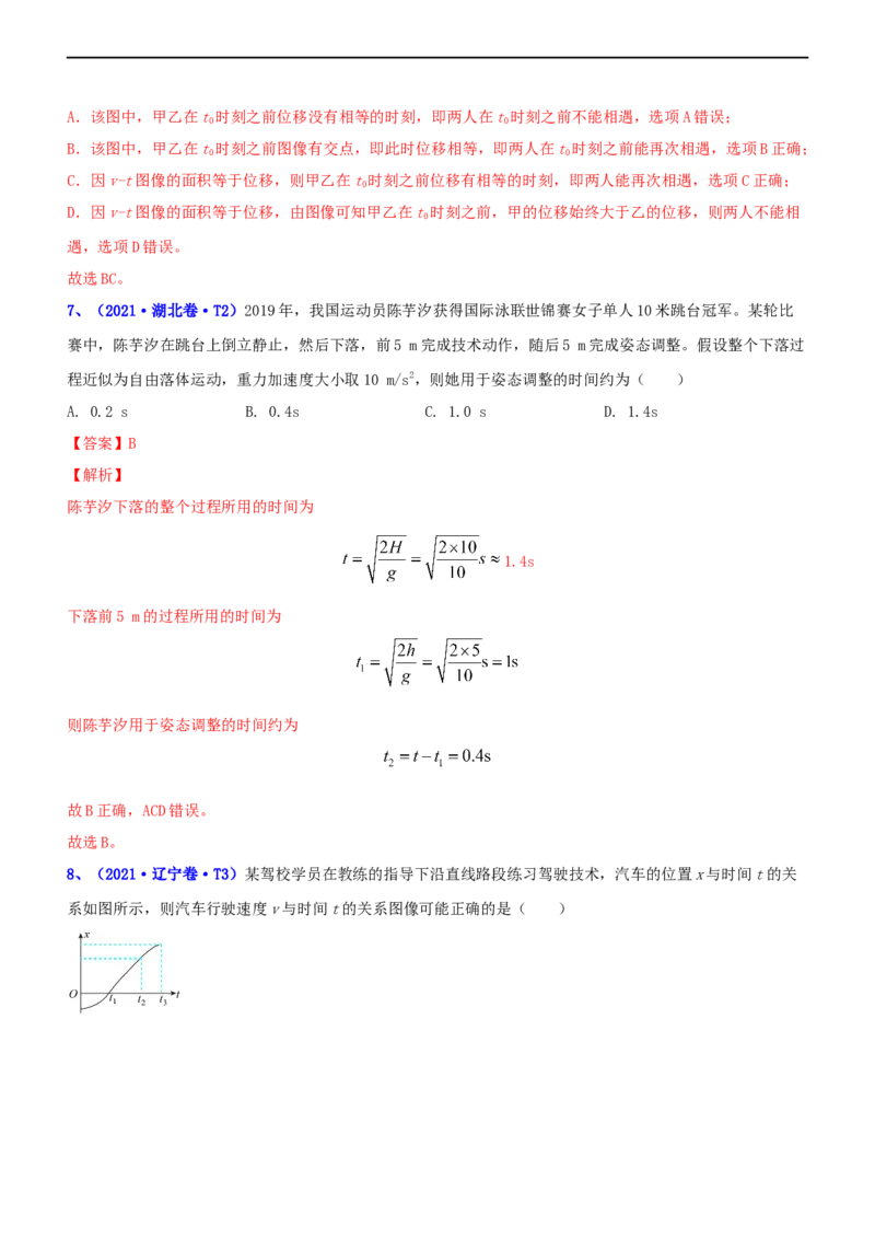 专题1.2力与直线运动（练）-2023年高考物理二轮复习讲练测（新高考专用）（解析版）_4.2025物理总复习_2023年新高复习资料_二轮复习_2023年高考物理二轮复习讲练测（新高考专用）