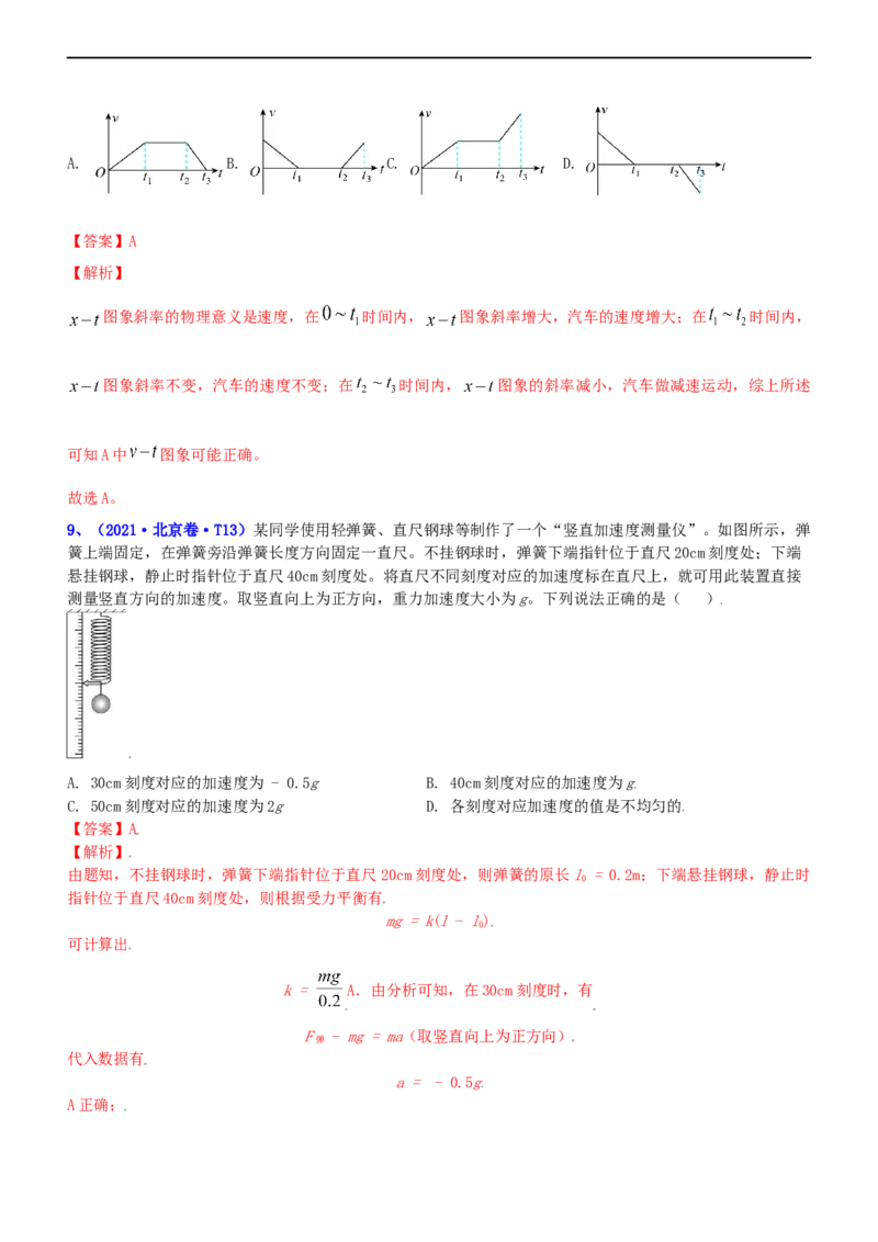 专题1.2力与直线运动（练）-2023年高考物理二轮复习讲练测（新高考专用）（解析版）_4.2025物理总复习_2023年新高复习资料_二轮复习_2023年高考物理二轮复习讲练测（新高考专用）