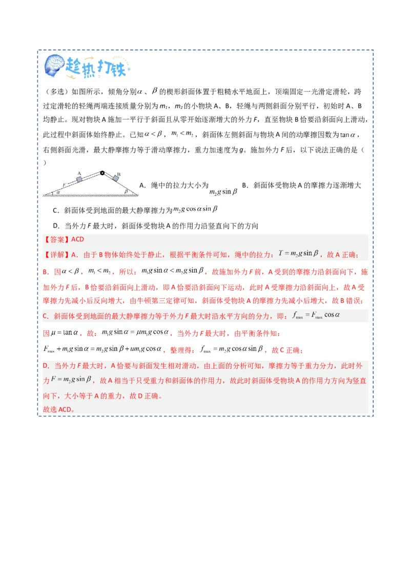 专题02相互作用（解析版）_4.2025物理总复习_2025年新高考资料_一轮复习_2025年高考物理一轮复习知识清单