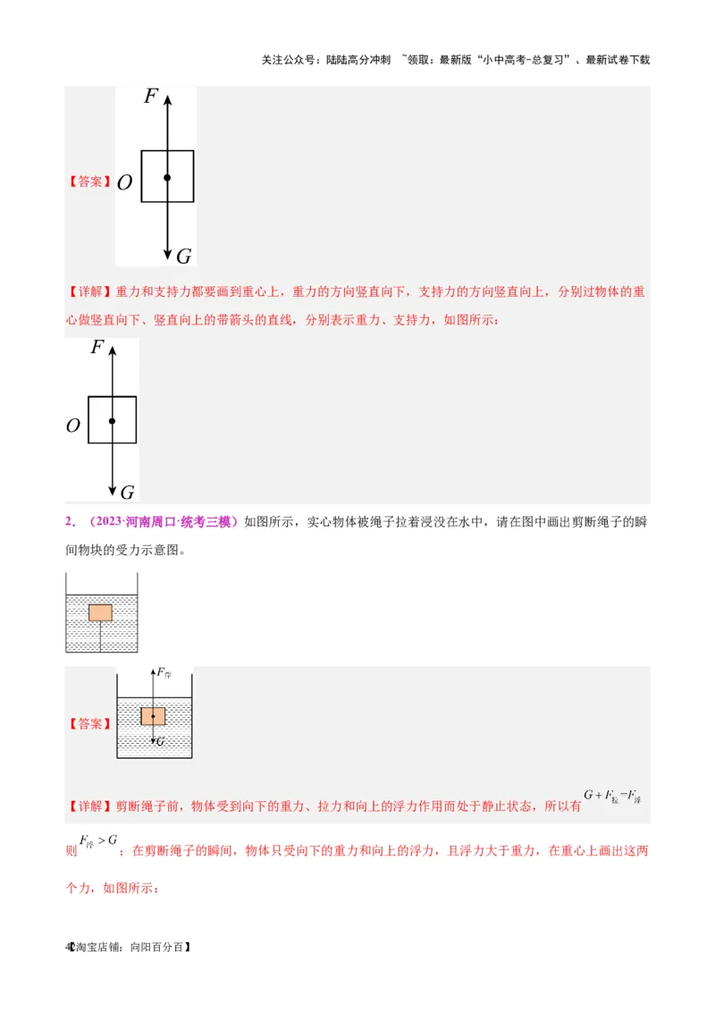 专题29力学作图专题（解析版）_02中考总复习（2026版更新中）_04-物理-中考总复习_2024年中考复习资料_一轮复习_完备战2024年中考物理一轮复习考点帮（全国通用）