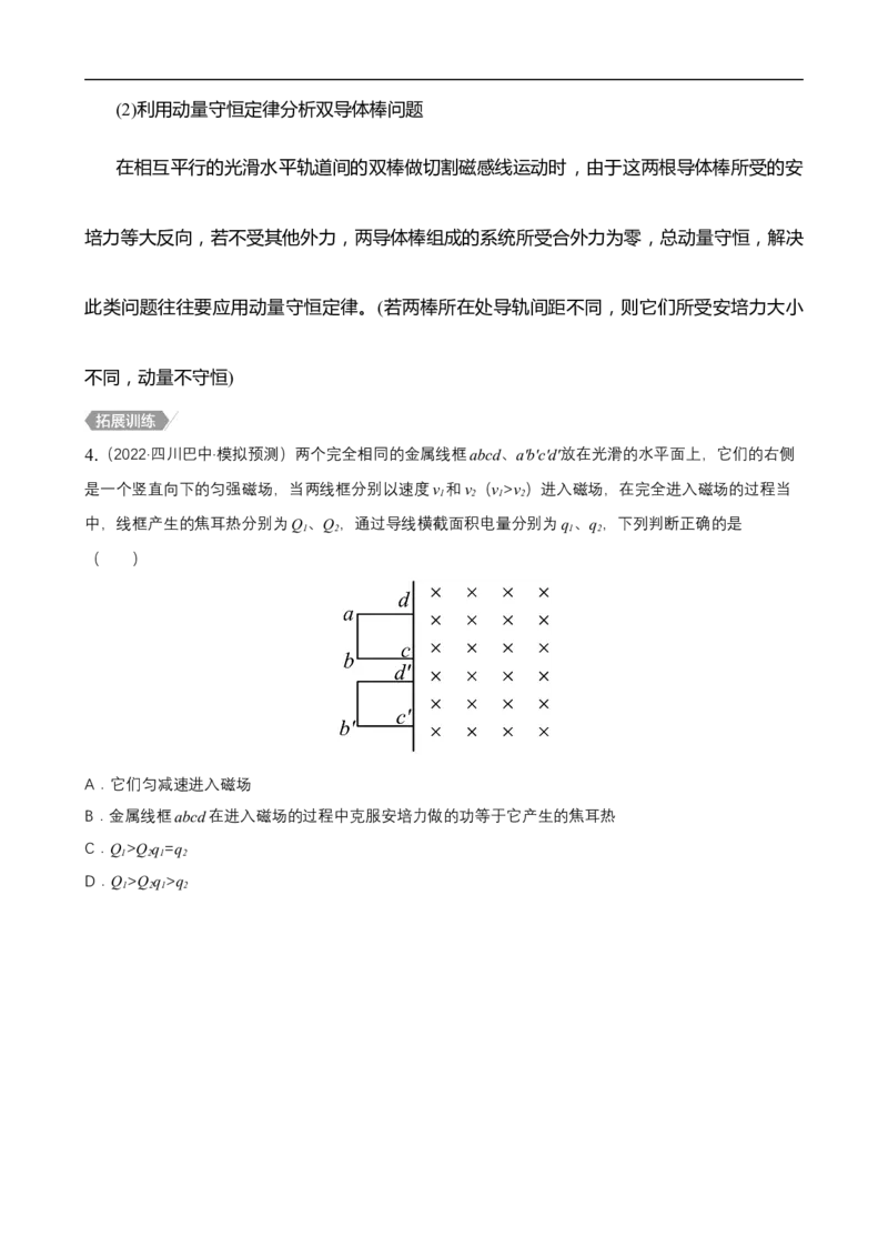 专题05能量观点和动量观点在电磁学中的应用讲（原卷版）_4.2025物理总复习_赠品通用版（老高考）复习资料_二轮复习