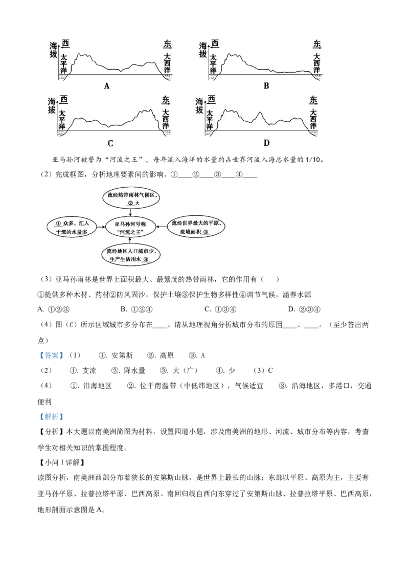 精品解析：北京市朝阳区2022-2023学年八年级下学期5月综合练习地理试题（解析版）(1)_北京初中期末题_C605-京七八九_B京地理七八九_地理_北京八下地理
