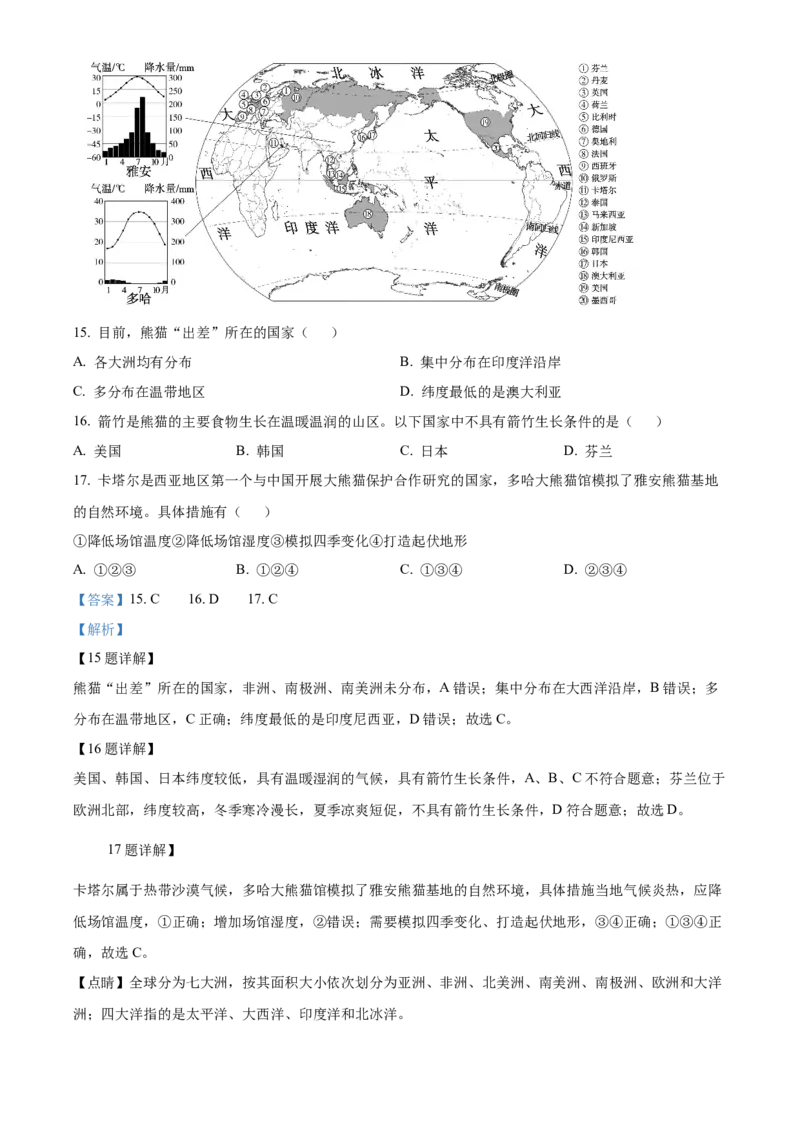 精品解析：北京市朝阳区2022-2023学年八年级下学期5月综合练习地理试题（解析版）(1)_北京初中期末题_C605-京七八九_B京地理七八九_地理_北京八下地理