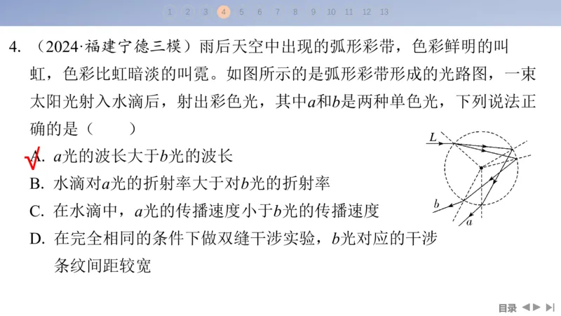 2025版高考物理二轮复习配套课件第一部分专题五振动与波光第13讲光学_4.2025物理总复习_2025年新高考资料_二轮复习_2025高考物理二轮复习配套课件