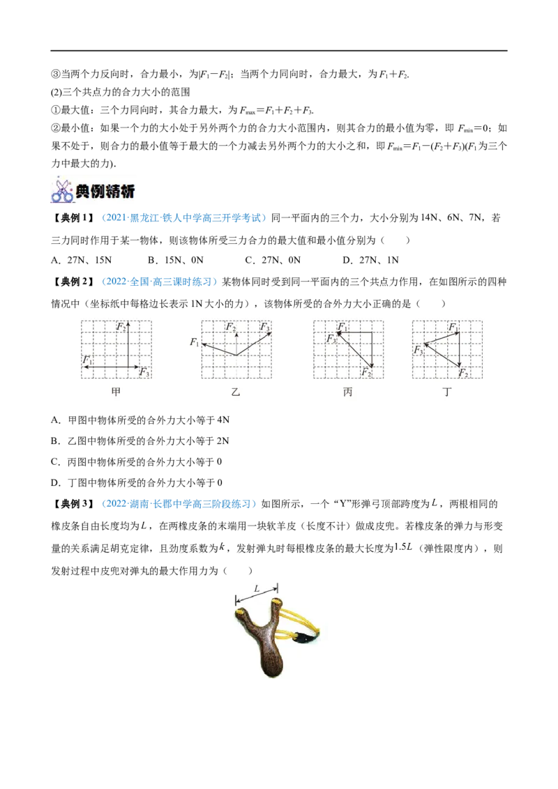 专题04力的合成与分解&mdash;&mdash;全攻略备战2023年高考物理一轮重难点复习（原卷版）_4.2025物理总复习_2023年新高复习资料_一轮复习_全攻略备战2023年高考物理一轮重难点复习