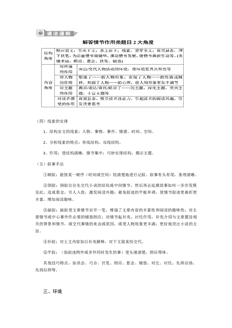 2023届高考语文复习《现代文阅读复习&mdash;&mdash;散文小说》素材_1.2025语文总复习_赠送：通用版（老高考）复习资料_二轮复习_2023届高考语文二轮复习专题分类训练