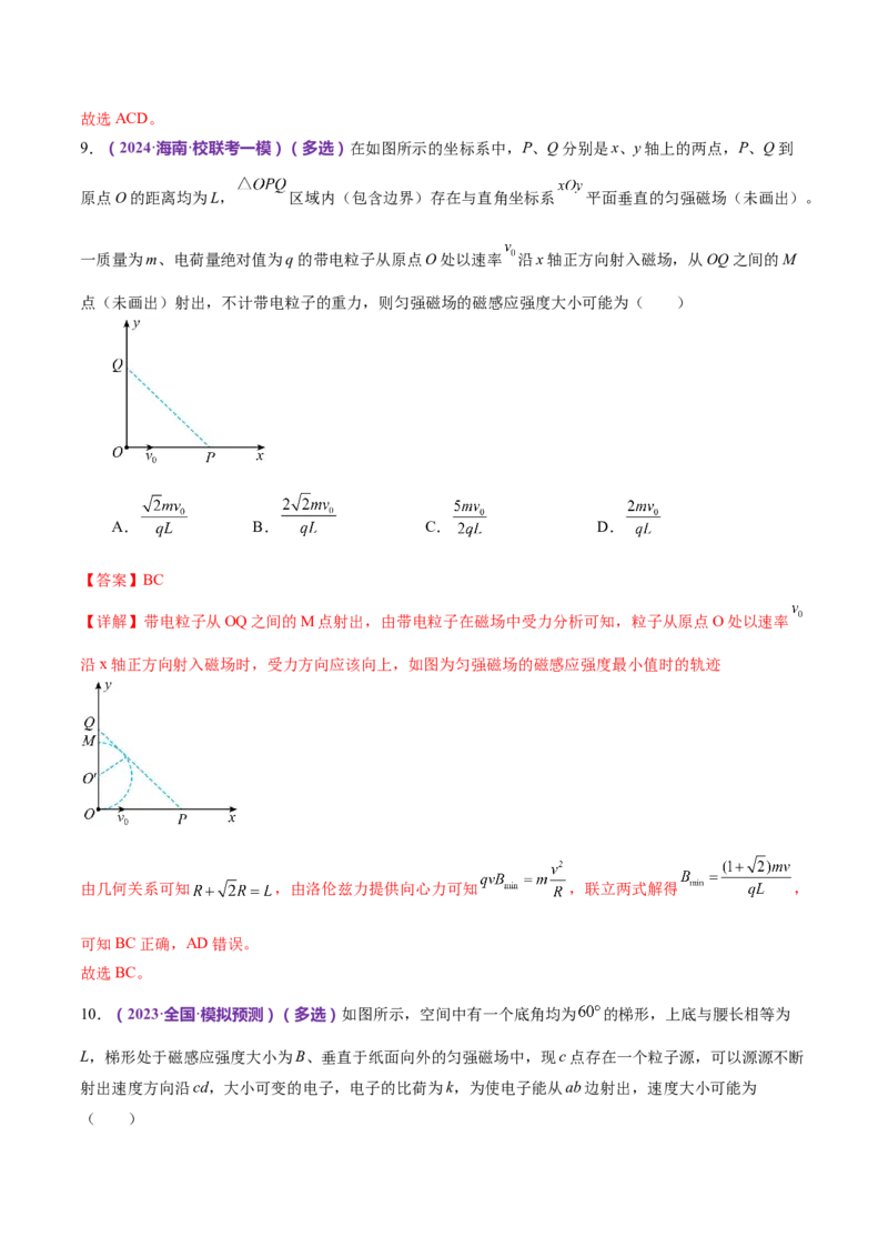 专题10磁场带电粒子在磁场中的运动（练习）（解析版）_4.2025物理总复习_2024年新高考资料_2.2024二轮复习_2024年高考物理二轮复习讲练测（新教材新高考）