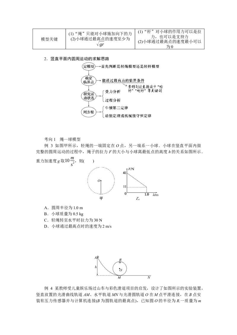 2025届高中物理一轮复习导学案：专题强化六圆周运动的临界问题_4.2025物理总复习_2025年新高考资料_一轮复习_2025届高中物理一轮复习：专题强化（课件+导学案）