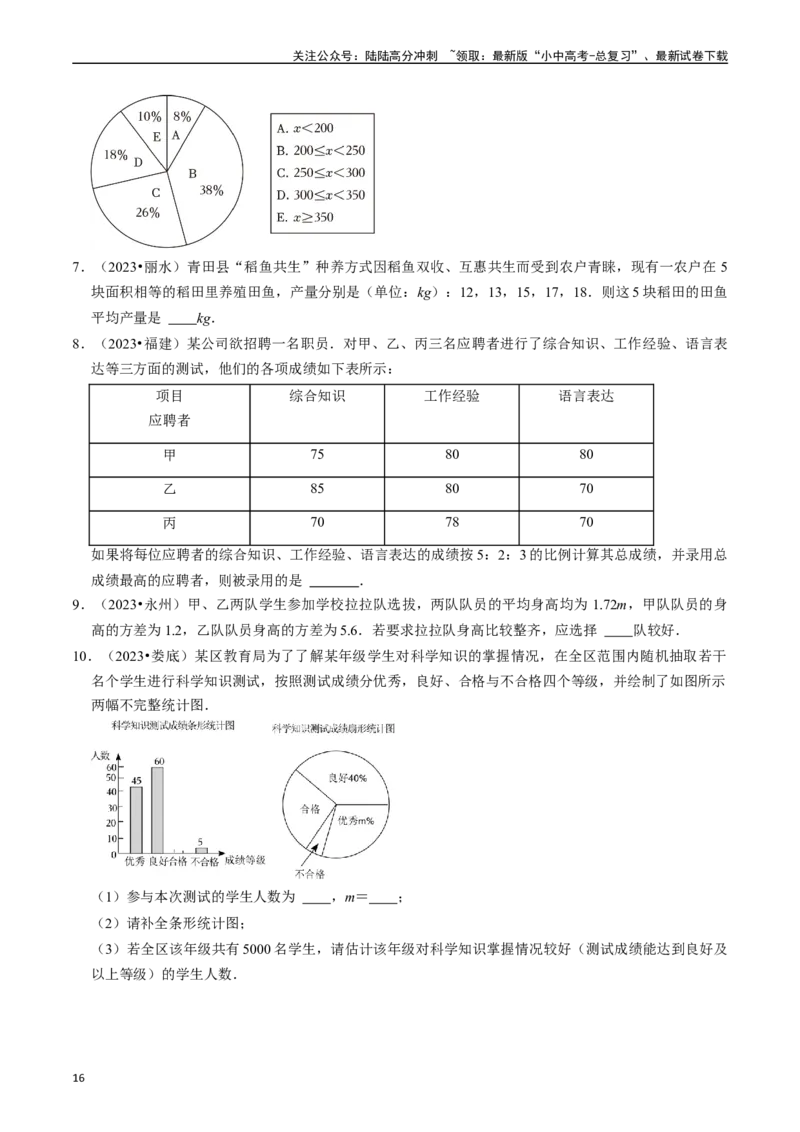 专题29统计的核心知识点精讲（讲义）（原卷版）（全国通用）_02中考总复习（2026版更新中）_02-数学-中考总复习_2024年中考复习资料_一轮复习资料_讲义