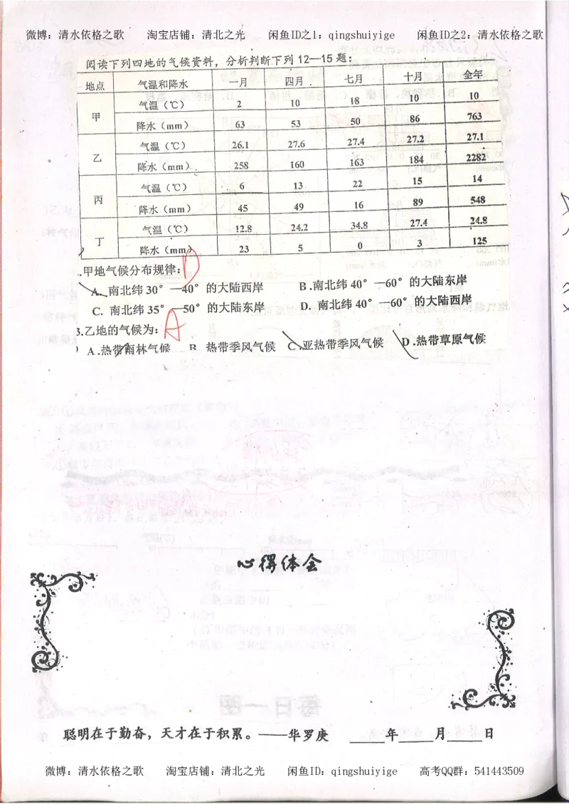 2.衡水中学高考积累与改错_地理（第2本）_200页_高中衡水学霸笔记_高中全部赠品_错题集高中九科_地理积累与改错