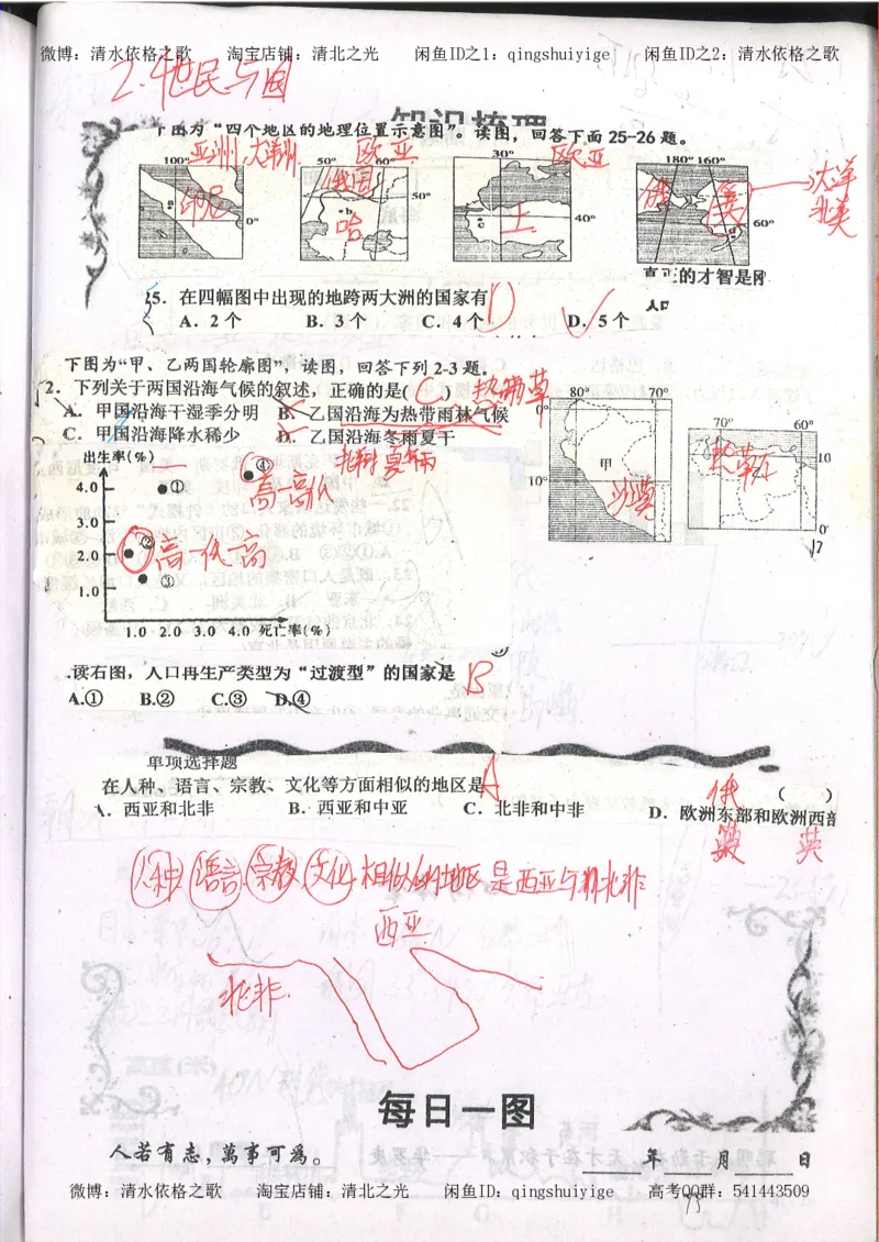 2.衡水中学高考积累与改错_地理（第2本）_200页_高中衡水学霸笔记_高中全部赠品_错题集高中九科_地理积累与改错