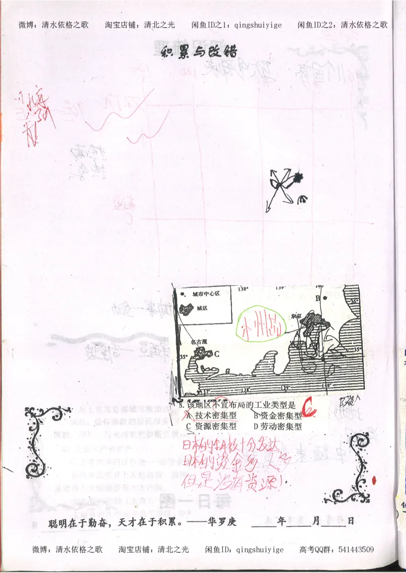 2.衡水中学高考积累与改错_地理（第2本）_200页_高中衡水学霸笔记_高中全部赠品_错题集高中九科_地理积累与改错