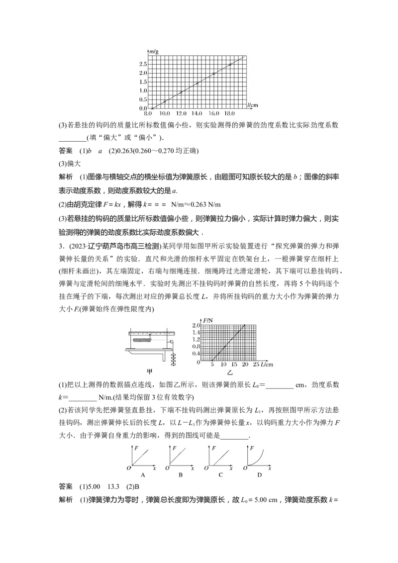 2024年高考物理一轮复习（新人教版）第2章实验2　探究弹簧弹力与形变量的关系_4.2025物理总复习_2024年新高考资料_1.2024一轮复习_2024年高考物理一轮复习讲义（新人教版）