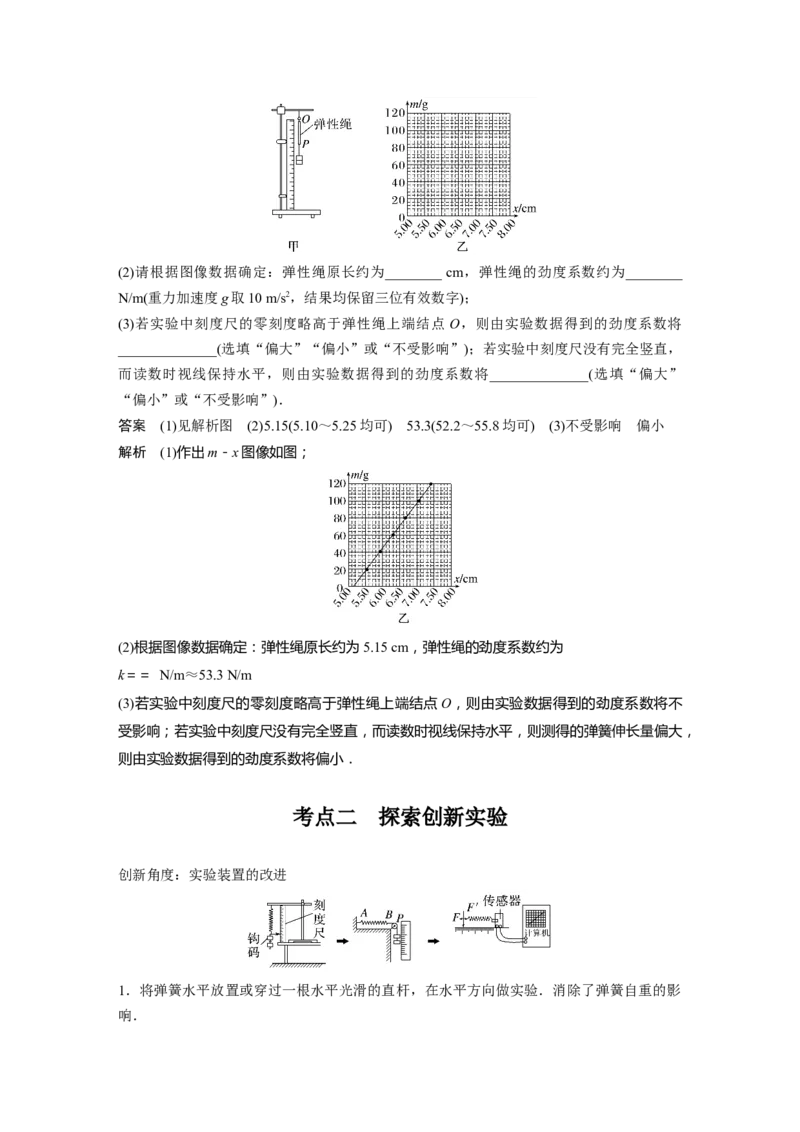 2024年高考物理一轮复习（新人教版）第2章实验2　探究弹簧弹力与形变量的关系_4.2025物理总复习_2024年新高考资料_1.2024一轮复习_2024年高考物理一轮复习讲义（新人教版）