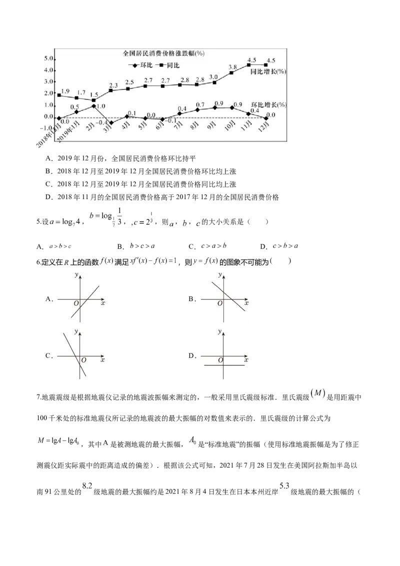 2023年高考押题预测卷02全国甲卷文科（考试版）A4_2.2025数学总复习_2023年新高考资料_42023年高考数学押题预测卷