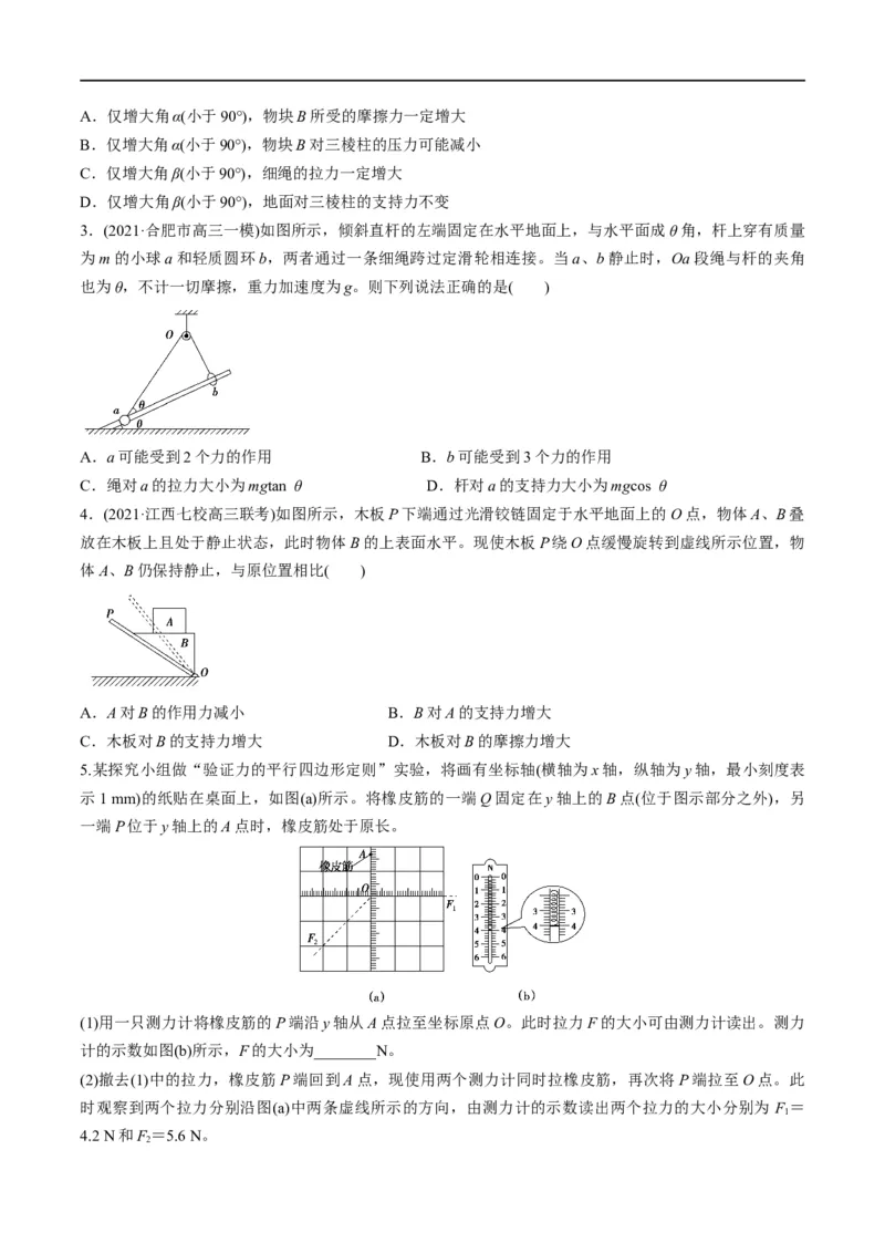 专题01：力与力的平衡（原卷版）_4.2025物理总复习_赠品通用版（老高考）复习资料_二轮复习_2023年高考物理毕业班二轮热点题型归纳与变式演练（全国通用）