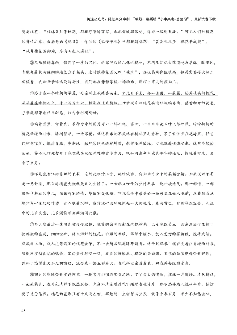 专题54文学类文本之词语、句子含义（知识梳理+练习）(解析版）_02中考总复习（2026版更新中）_01-语文-中考总复习_2025年中考资料_备战2025年中考语文一轮复习考点突破（全国通用）