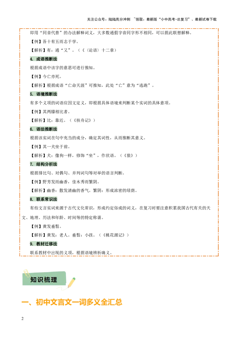 专题29文言实词及虚词（2份思维导图+篇章梳理+知识梳理+7大陷阱及避坑策略）（原卷版）_02中考总复习（2026版更新中）_01-语文-中考总复习_2025年中考资料_2025年中考语文一轮复习知识梳理