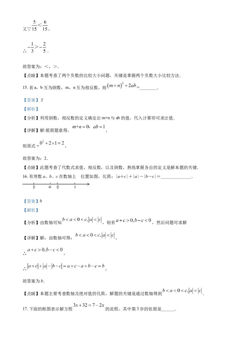 精品解析：北京市第一五九中学2021-2022学年七年级上学期期中数学试题（解析版）(1)_北京初中期末题_C605-京七八九_B京市数学七八九_北京7上数学_2021-2022