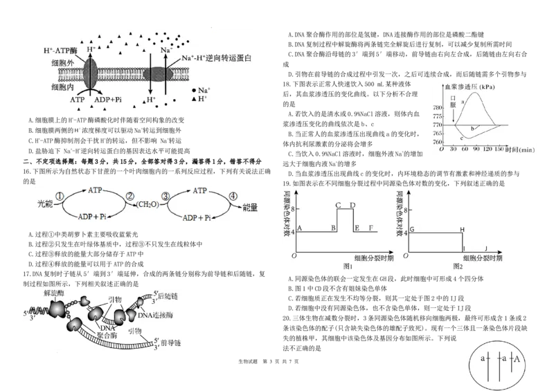 黑龙江省哈尔滨师范大学青冈实验中学校2025届高三上学期期中考试生物_A1502026各地模拟卷（超值！）_12月