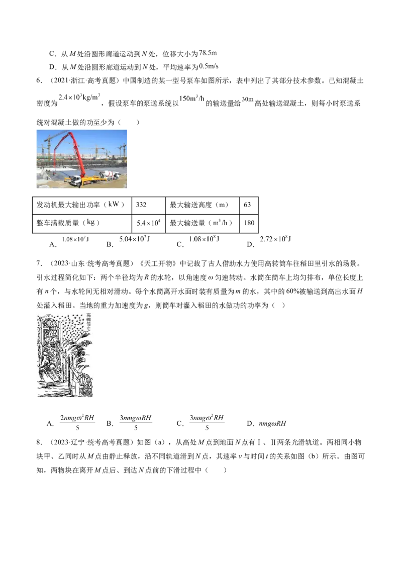 专题05功与功率功能关系（练习）（原卷版）_4.2025物理总复习_2024年新高考资料_2.2024二轮复习_2024年高考物理二轮复习讲练测（新教材新高考）