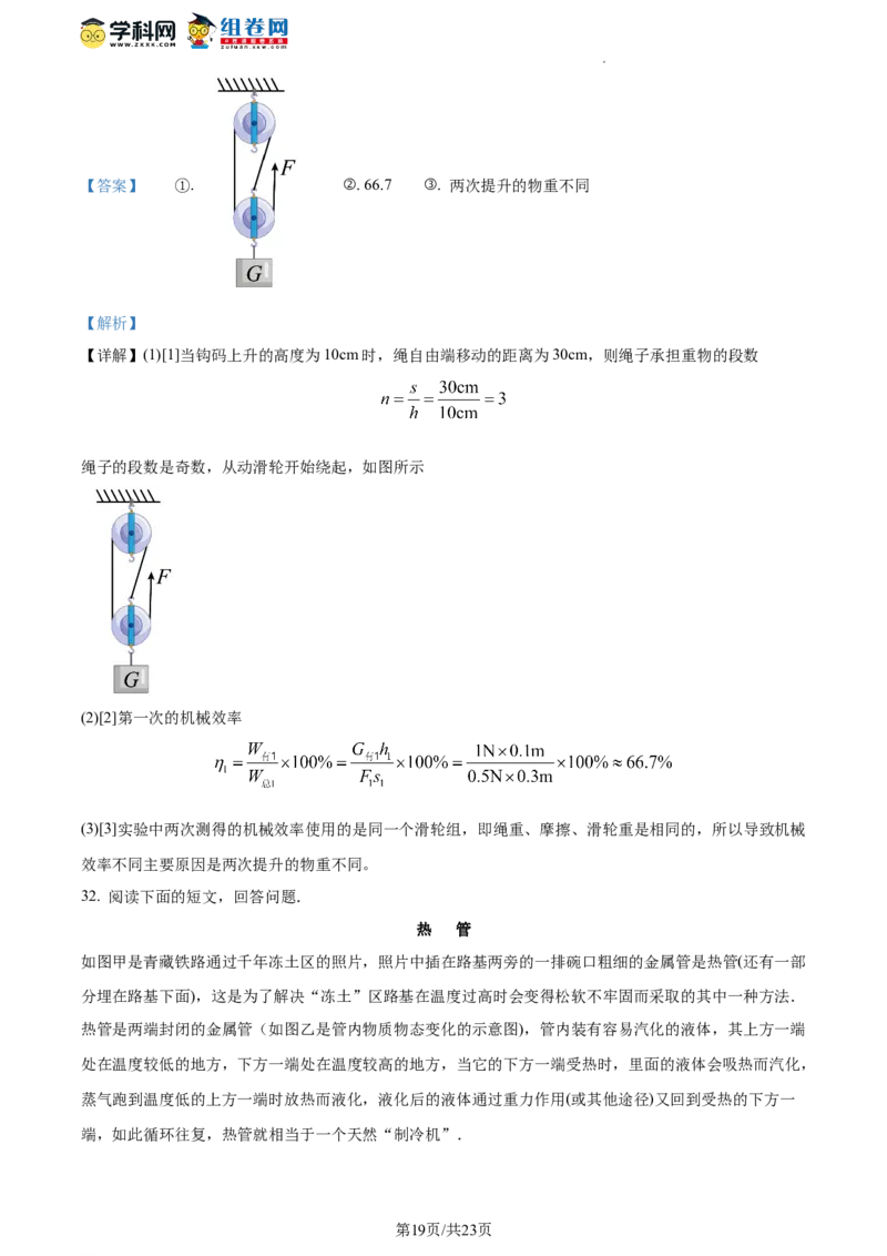 精品解析：北京市顺义区2021-2022学年八年级下学期期末教学质量检测物理试题（解析版）(1)_北京初中期末题_C605-京七八九_B京物理八九_物理_八年级下学期物理_2022-2023之前