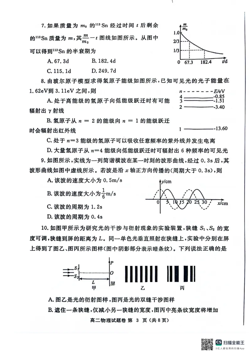 河南省郑州市2023-2024学年高二下学期6月期末物理试题_A1502026各地模拟卷（超值！）_6月_240627河南省郑州市2023-2024学年高二下学期6月期末生物