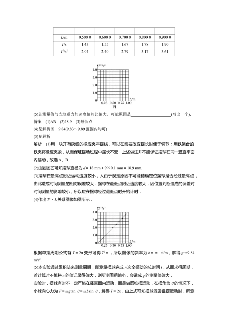 2024年高考物理一轮复习（新人教版）第8章实验9　用单摆测量重力加速度_4.2025物理总复习_2024年新高考资料_1.2024一轮复习_2024年高考物理一轮复习讲义（新人教版）