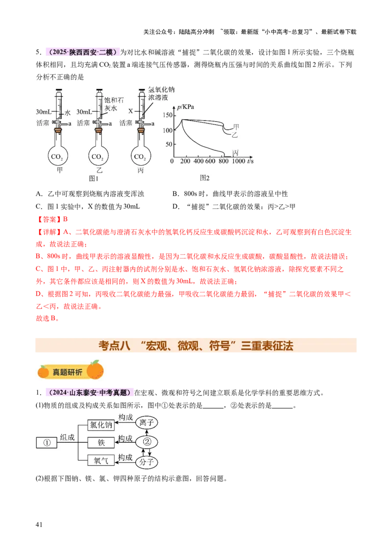 专题七化学思想方法的应用（讲练）（解析版）_02中考总复习（2026版更新中）_05-化学-中考总复习_2025年中考复习资料_2025中考二轮课件ppt+讲义+练习化学_讲义+练习