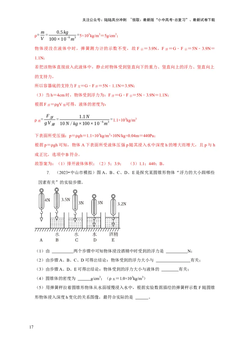 专题8浮力应用：测量物体的密度（解析版）_02中考总复习（2026版更新中）_04-物理-中考总复习_2024年中考复习资料_二轮复习_2024年中考物理二轮专项复习核心考点讲解与必刷题型汇编