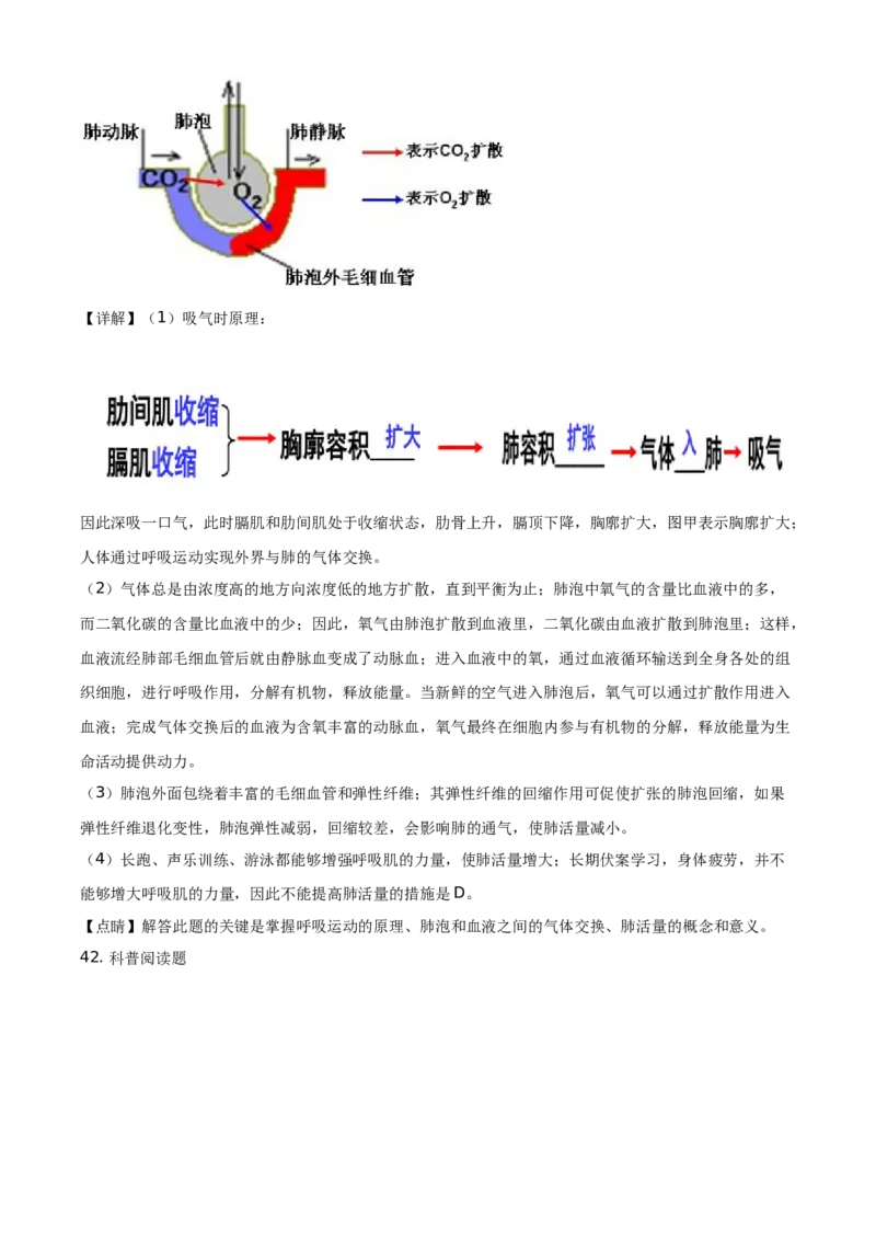 精品解析：北京市石景山区2020-2021学年第一学期七年级生物期末试题（解析版）(1)_北京初中期末题_C605-京七八九_B京生物七八九_北京7上生物_2020-2021