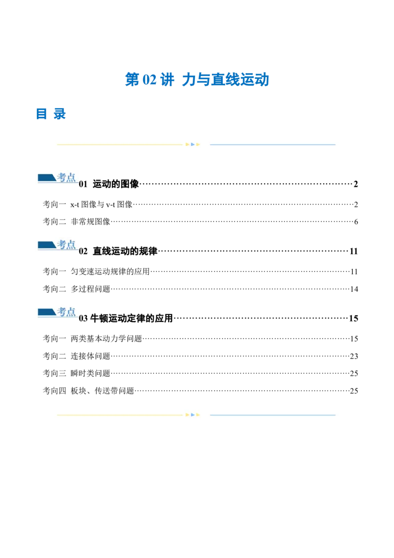专题02力与直线运动（练习）（解析版）_4.2025物理总复习_2024年新高考资料_2.2024二轮复习_2024年高考物理二轮复习讲练测（新教材新高考）