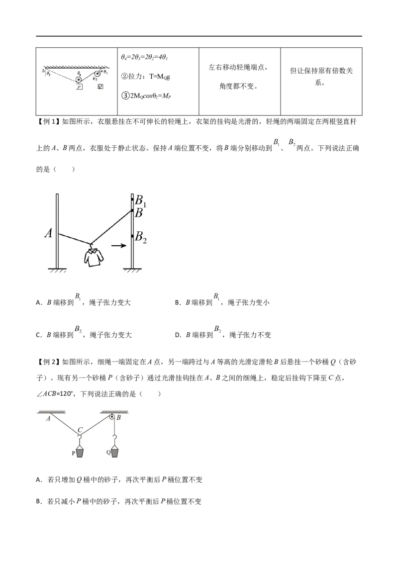 专题10活结与死结绳模型、动杆和定杆模型和受力分析（原卷版）_4.2025物理总复习_2023年新高复习资料_一轮复习_2023届高三物理一轮复习多维度导学与分层专练