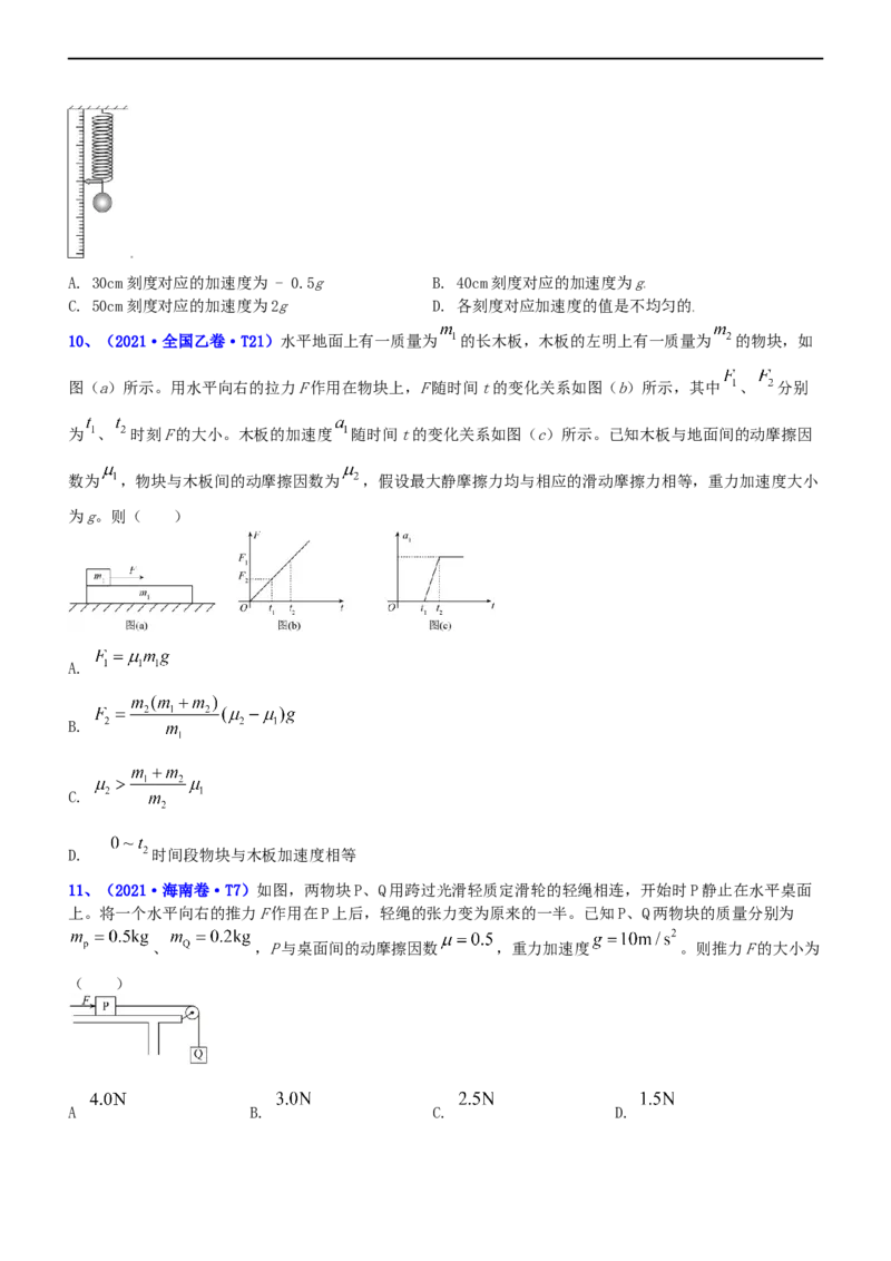 专题1.2力与直线运动（练）-2023年高考物理二轮复习讲练测（新高考专用）（原卷版）_4.2025物理总复习_2023年新高复习资料_二轮复习_2023年高考物理二轮复习讲练测（新高考专用）