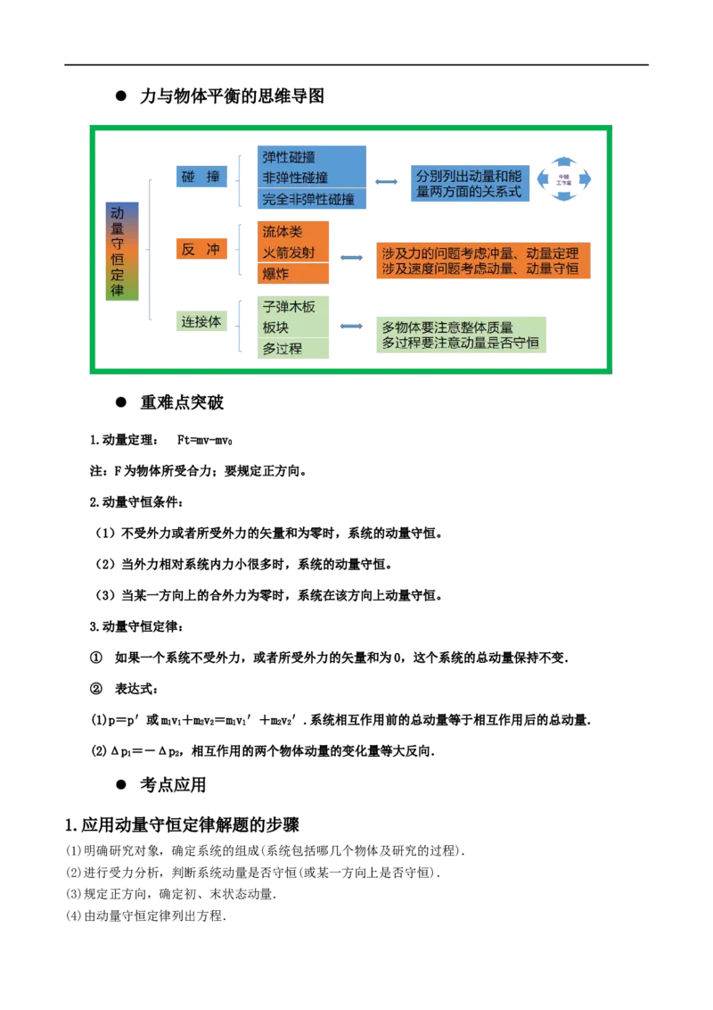 07讲动量与动量守恒定律基本应用原卷版_4.2025物理总复习_2023年新高复习资料_二轮复习_2023届高三物理二轮复习精讲精练（新高考）