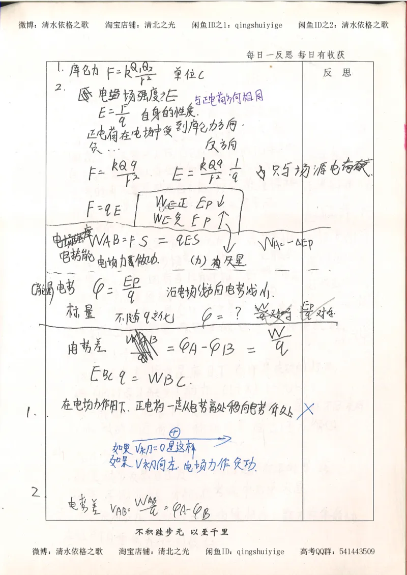 2.衡水中学高考积累与改错_高一物理（第2本）_76页_高中衡水学霸笔记_高中全部赠品_错题集高中九科_物理积累与改错