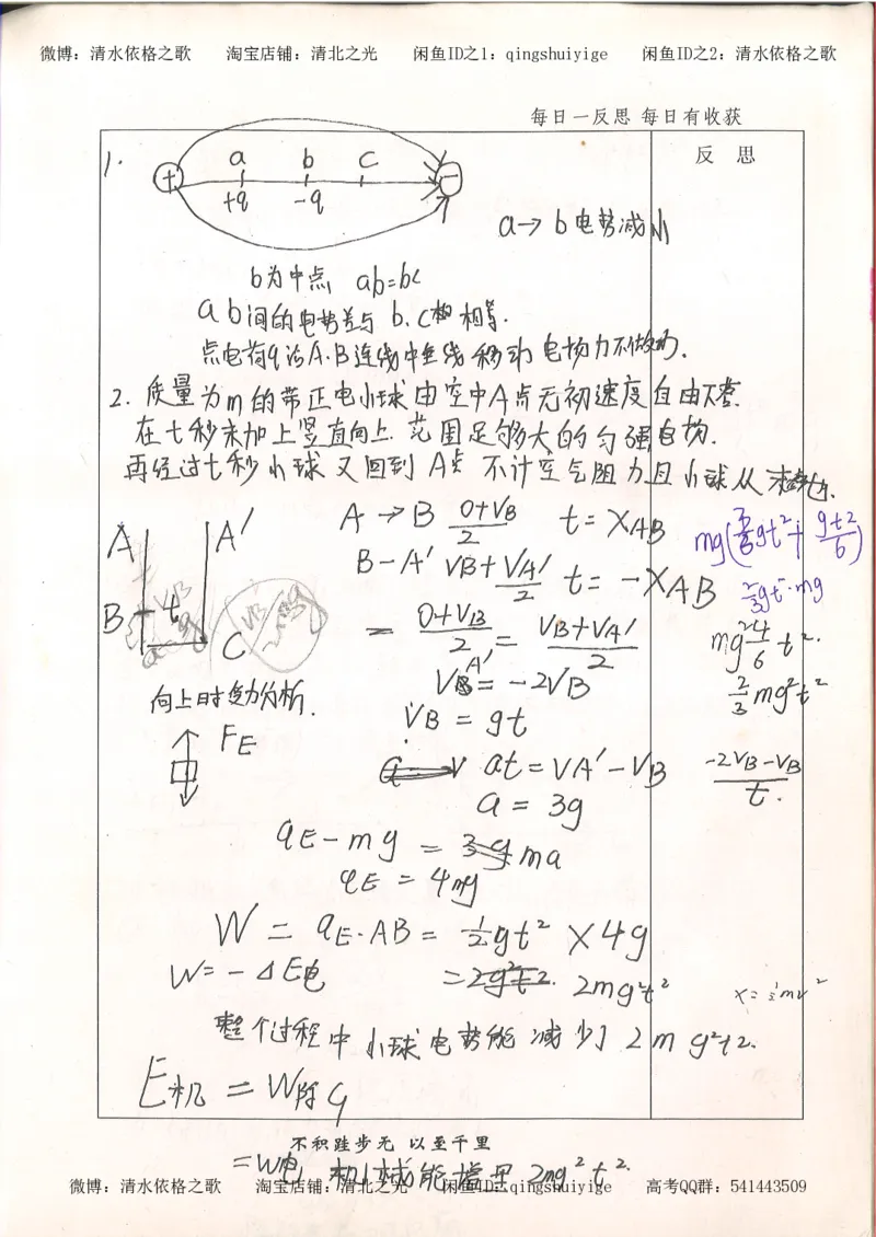 2.衡水中学高考积累与改错_高一物理（第2本）_76页_高中衡水学霸笔记_高中全部赠品_错题集高中九科_物理积累与改错