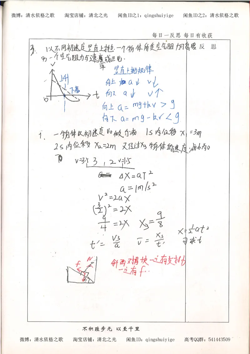 2.衡水中学高考积累与改错_高一物理（第2本）_76页_高中衡水学霸笔记_高中全部赠品_错题集高中九科_物理积累与改错