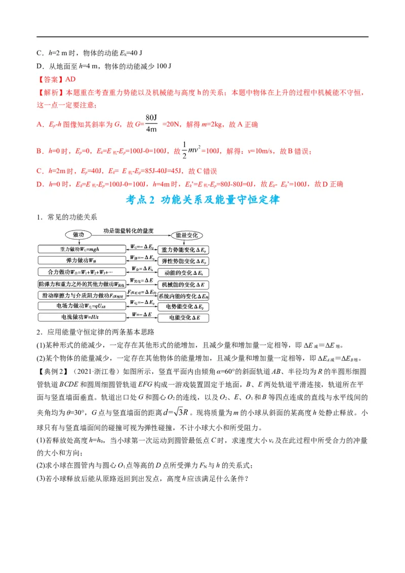 专题07：机械能守恒定律(解析版)_4.2025物理总复习_赠品通用版（老高考）复习资料_二轮复习_2023年高考物理毕业班二轮热点题型归纳与变式演练（全国通用）