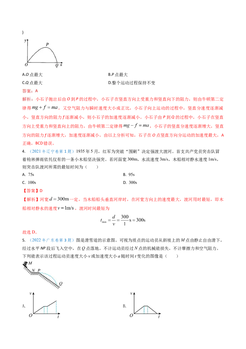 专题06抛体运动及运动的合成与分解-（解析版）_4.2025物理总复习_2025年新高考资料_专项复习_备战2025年高考物理真题题源解密（新高考通用）（完结）