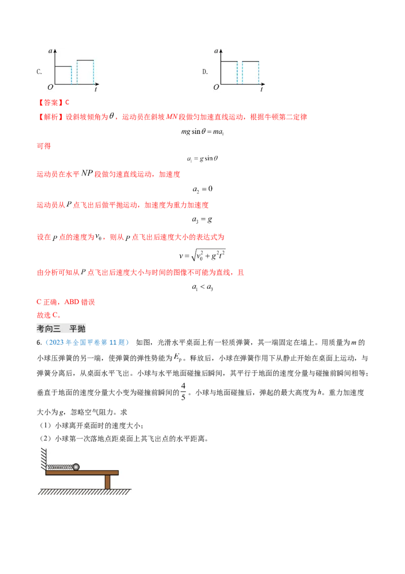 专题06抛体运动及运动的合成与分解-（解析版）_4.2025物理总复习_2025年新高考资料_专项复习_备战2025年高考物理真题题源解密（新高考通用）（完结）