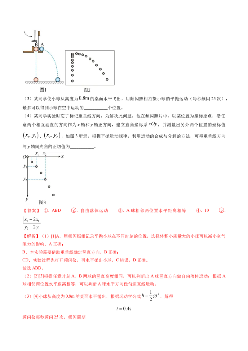 专题06抛体运动及运动的合成与分解-（解析版）_4.2025物理总复习_2025年新高考资料_专项复习_备战2025年高考物理真题题源解密（新高考通用）（完结）